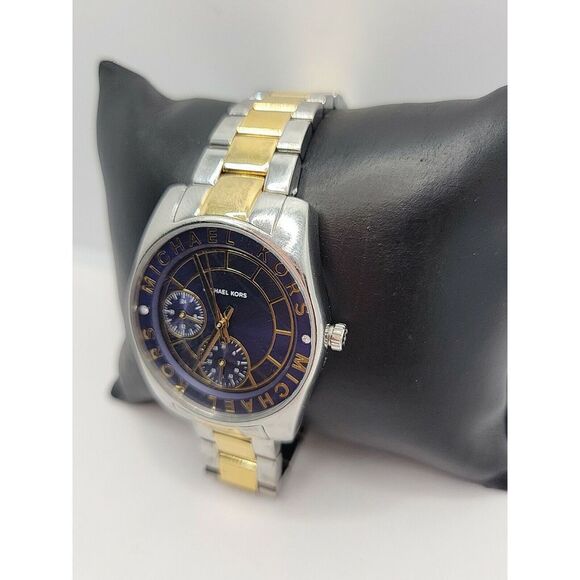 MICHAEL KORS MK6195 Women's Stainless Steel Analog Blue Dial Quartz Watch AM183 - Picture 3 of 11